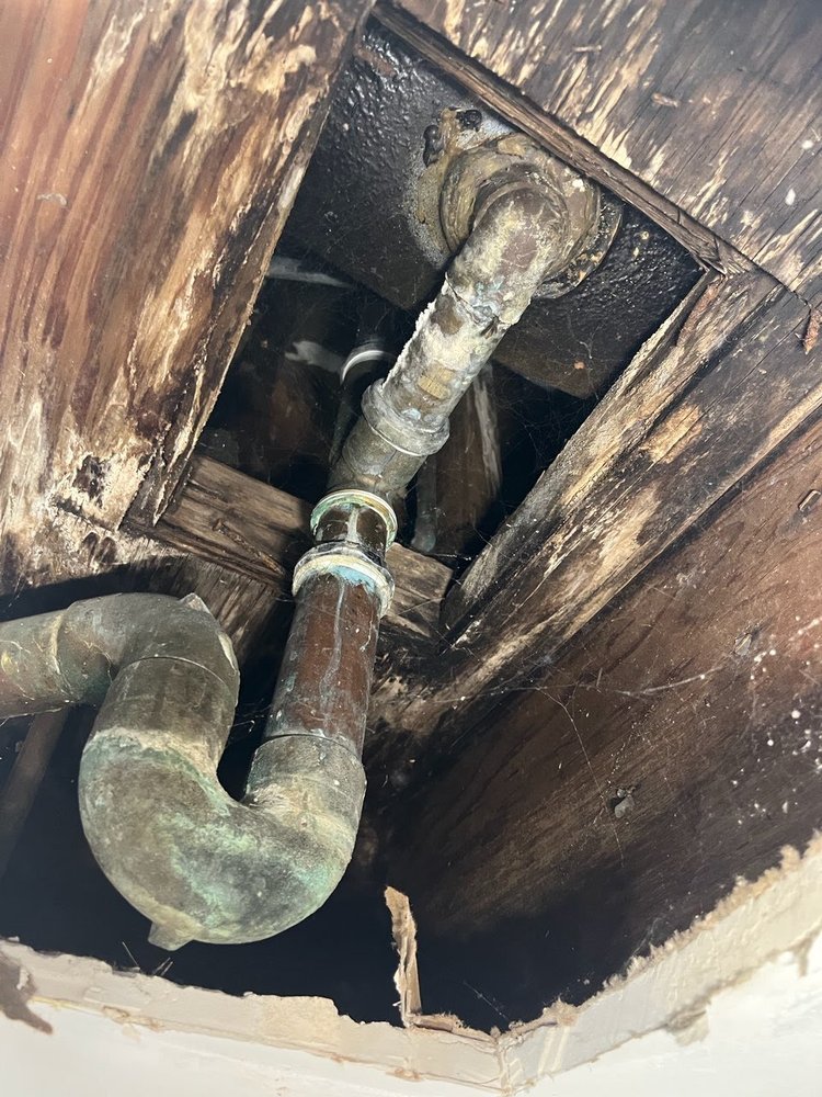 Old galvanized pipe before replacement